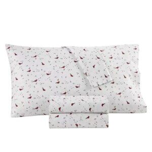 Charter Club Damask Designs Snowy Cardinals 4 Piece Full Sheet Set